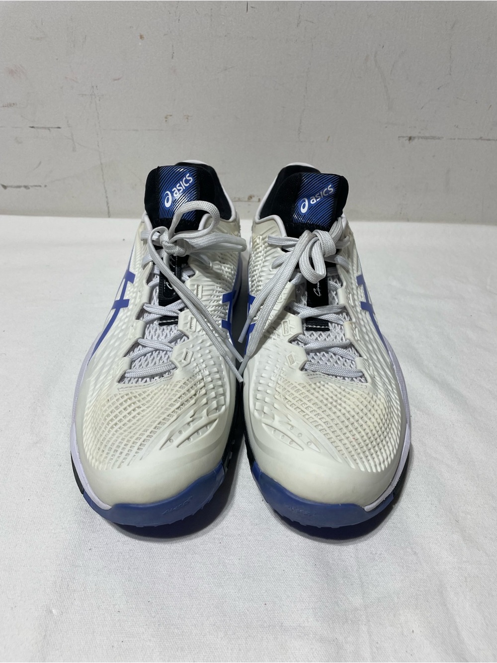 ASICS Gel Resolution 9 Tennis Shoes Mens 11.5 White Blue 1041A370 FlyteFoam - Picture 2 of 16